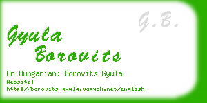 gyula borovits business card